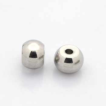 Rondelle 304 Stainless Steel Beads, Stainless Steel Color, 7x5mm, Hole: 2mm