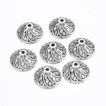 Tibetan Style Bead Caps, Cone, Lead Free and Cadmium Free, Antique Silver, 11x5mm, Hole: 1mm
