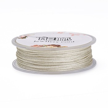 Polyester Metallic Thread, Light Yellow, 1mm, about 32.8 yards(30m)/roll