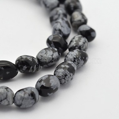 400mm Nuggets Snowflake Obsidian Beads
