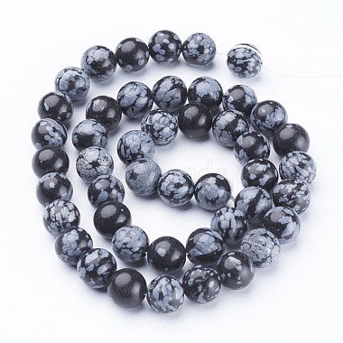 Chapelets de perles de flocon de neige en obsidienne naturelle(X-GSR009)-3