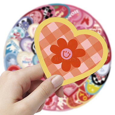 Pegatinas autoadhesivas de PVC con forma de corazón de amor de dibujos animados(STIC-PW0020-05)-4