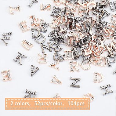 Olycraft 104Pcs 2 Colour A~Z Letter Alloy Cabochons(MRMJ-OC0002-72)-4