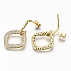 Brass Micro Pave Cubic Zirconia Dangle Stud Earrings(EJEW-S208-134B-NF)-3