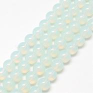 Baking Painted Glass Beads Strands, Imitation Opalite, Round, White, 8mm, Hole: 1.3~1.6mm, about 100pcs/strand, 31.4 inch(DGLA-Q023-8mm-DB1)