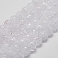 Natural Crackle Quartz Beads Strands, Round, 12mm, Hole: 1mm, about 33pcs/strand, 14.9 inch~15.1 inch(G-D840-01-12mm)