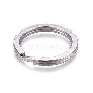 304 Stainless Steel Split Key Ring Clasps, For Keychain Making, Stainless Steel Color, 30x3.2mm, Inner Diameter: 24.5mm(STAS-L226-007E)