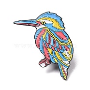 Woodpecker Enamel Pin, Animal Alloy Badge for Backpack Clothes, Electrophoresis Black, Colorful, 34x28x1.5mm, Pin: 1.3mm(JEWB-H006-29EB)