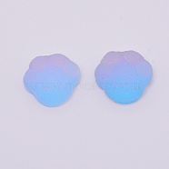 Gradient Style Resin Cabochons, Imitation Food, Little Feet, Blue, 16x16x7mm(CRES-CJC0001-09A)