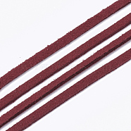 Faux Suede Cord, Faux Suede Lace, Brown, 2.5~2.8x1.5mm, about 1.09 yards(1m)/strand(LW-R023-2.8mm-22)