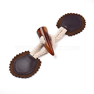 Resin Button, Imitation Leather Horn Toggle Button, Sewing Accessories, Coffee, 97x50x19mm(BUTT-WH0014-18B)