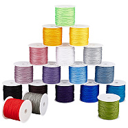Elite 18 Rolls 18 Colors Chinlon Thread, Chinese Knotting Cord, for Woven Bracelet Necklace Making, Mixed Color, 1mm, about 25.15 Yards(23m)/Set, 1 roll/color(OCOR-PH0002-61)