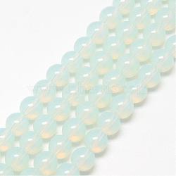 Baking Painted Glass Beads Strands, Imitation Opalite, Round, White, 8mm, Hole: 1.3~1.6mm, about 100pcs/strand, 31.4 inch(DGLA-Q023-8mm-DB1)