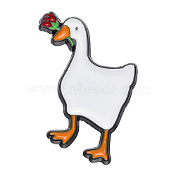 Enamel Pins, Alloy Brooch, Duck, June Rose, 30x21mm(PW-WG38240-03)