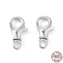 Rhodium Plated 925 Sterling Silver Swivel Clasps, Platinum, 14x7.5x4mm, Hole: 1.8mm(STER-K173-22P)