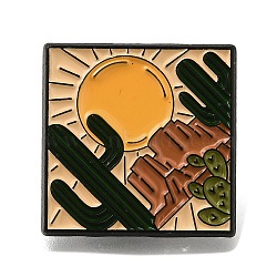 Cowboy Safety Enamel Pins, Black Alloy Badge for Suit Shirt Collar, Men/Women, Sun, 22x22x1.5mm(JEWB-L016-01EB-04)