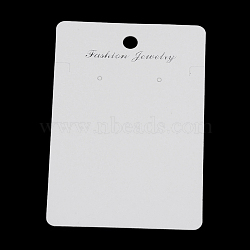 Cardboard Display Cards, Used For Necklaces and Earrings, Rectangle, Creamy White, 90x60x0.5mm, Hole: 6mm(X-CDIS-S025-02)