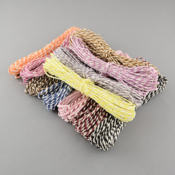 Mixed Color Twisted Paper Cord, For Paper Craft, Mixed Color, 2mm, about 7.65 yards(7m)/roll, 24rolls/bag