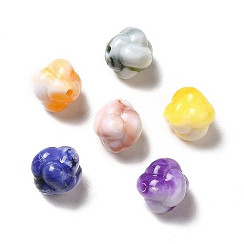 Two Tone Opaque Acrylic Beads, Cloud, Mixed Color, 12x12x12mm, Hole: 1.6mm, about 810pcs/500g