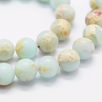 Synthetic Aqua Terra Jasper Beads Strands, Round, 8mm, Hole: 1mm, about 49pcs/strand, 15.7 inch