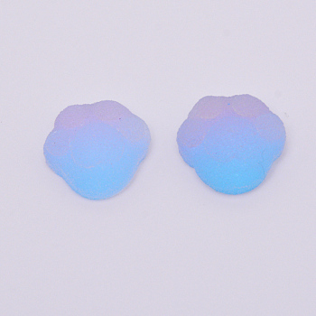 Gradient Style Resin Cabochons, Imitation Food, Little Feet, Blue, 16x16x7mm