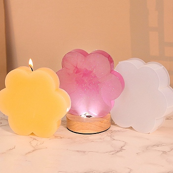 DIY Silicone Candle Molds, for Scented Candle Making, Flower, 13.8x12.3x1.6cm