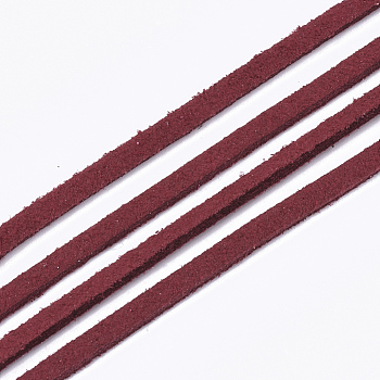 Faux Suede Cord, Faux Suede Lace, Brown, 2.5~2.8x1.5mm, about 1.09 yards(1m)/strand