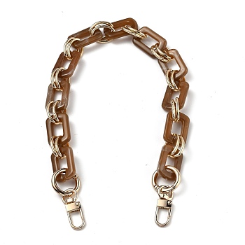 Resin Bag Chains Strap, with Golden Alloy Link and Swivel Clasps, for Bag Straps Replacement Accessories, Sienna, 45x2cm