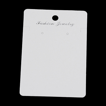 Cardboard Display Cards, Used For Necklaces and Earrings, Rectangle, Creamy White, 90x60x0.5mm, Hole: 6mm