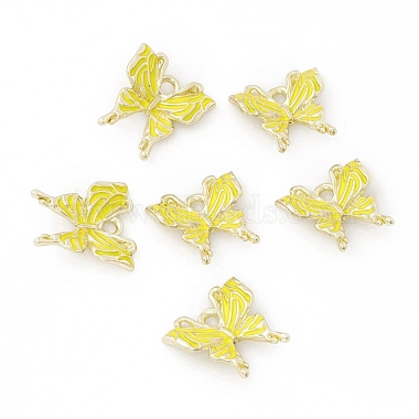 Golden Yellow Butterfly Alloy Pendants