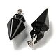 Natural Obsidian Pointed Pendants(G-F766-08AS-05)-2