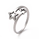 201 Stainless Steel Double Star Finger Ring(RJEW-J051-14P)-1