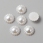 ABS Plastic Imitation Pearl Cabochons, Sunflower, Floral White, 12x4.5mm, about 100pcs/bag(KY-WH0045-52C)