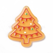 Printed Acrylic Pendants, for Christmas, Christmas Tree Pattern, 39.5x33x2mm, Hole: 1.6mm(MACR-F072-09D)