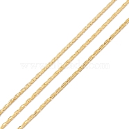 Brass Coreana Chains, Long-Lasting Plated, Soldered, with Spool, Cadmium Free & Lead Free, Real 18K Gold Plated, 0.75x0.7mm(CHC-O001-08G)