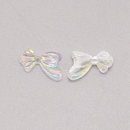 Resin 3D Bowknot Nail Art Cabochons Decorations, DIY Nail Art Manicure Accessories, Clear AB, 7x11x2mm(MRMJ-WH0073-73)