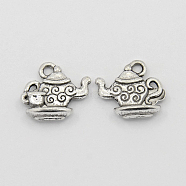 Alloy Pendants, Lead Free and Cadmium Free, Teapot, Antique Silver, Size: about 13mm long, 12mm wide, 4mm thick, hole: 2mm(X-PALLOY-A15508-N)