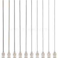 10Pcs 10 Style Iron Dispensing Needles, with Brass Joint, Platinum, 11.5~12x0.6x0.58cm, pin: 0.5~1.8mm, 1pc/style(TOOL-BC0001-26)