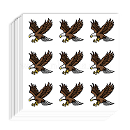 Self-Adhesive Paper Decorative Stickers, for Party, Decorative Presents Sealing, Eagle, 90x90mm, Stickers: 25x25mm, 9pcs/sheet(DIY-WH0562-004)