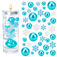 Elite DIY Christmas Theme Jewelry Making Finding Kit, Including Opaque Resin Snowflake Cabochons, ABS Plastic Imitation Pearl Beads, Sky Blue, 164Pcs/bag(CRES-PH0001-16)
