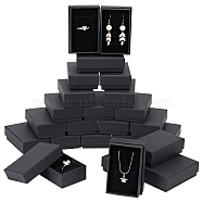 Kraft Paper Cardboard Jewelry Boxes, Ring Box, Rectangle, Black, 8.7x5.5x2.8cm(CBOX-BC0001-16)