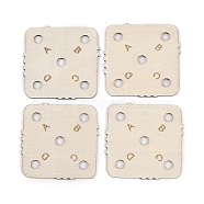 24Pcs Wooden Knitting Loom Board, Square, Blanched Almond, 4.6x4.7x0.2cm, Hole: 5mm(DIY-XCP0003-46)