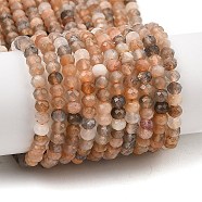 Natural Multi-Moonstone Beads Strands, Faceted, Rondelle, 4x3mm, Hole: 0.7mm, about 131~133pcs/strand, 15.35''(39cm)(G-K376-B10-02)