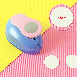Plastic Paper Craft Hole Punches, Paper Puncher for DIY Paper Cutter Crafts & Scrapbooking, Random Color, Round Pattern, 70x40x60mm(KICR-PW0001-12-03)