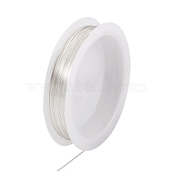 Copper Wire, Round, for Jewelry Making, Silver, 22 Gauge, 0.6mm, about 59.06 Feet(18m)/Roll(CWIR-TAC0002-01D-S)
