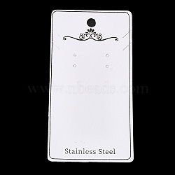 Paper Jewelry Display Cards, Necklace and Earring Display Cards, Rectangle, White, 13.4x6.9x0.05cm, Hole: 8mm and 3mm(CDIS-M005-07)