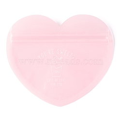 PET Plastic Zip Lock Bag,  Candy, Cookies Storage Bags, Self Seal Bag, Top Seal, Candy, Heart Shape, Pink, 11x12.7x0.2cm, Unilateral Thickness: 2.3 Mil(0.06mm), 10pcs/bag(OPP-H002-02B)