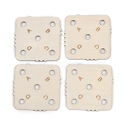 24Pcs Wooden Knitting Loom Board, Square, Blanched Almond, 4.6x4.7x0.2cm, Hole: 5mm(DIY-XCP0003-46)