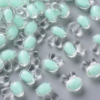 Transparent Acrylic Beads, Bead in Bead, Rabbit, Aquamarine, 15.5x12x9.5mm, Hole: 2mm, about 480pcs/500g