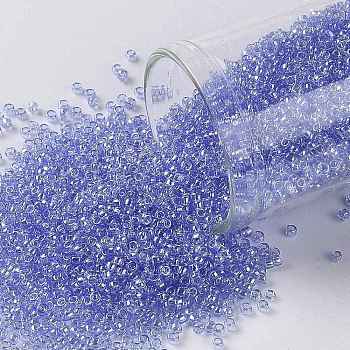 TOHO Round Seed Beads, Japanese Seed Beads, (107) Transparent Luster Light Sapphire, 15/0, 1.5mm, Hole: 0.7mm, about 3000pcs/bottle, 10g/bottle